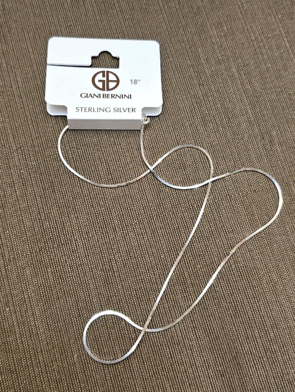 NWT Giani Bernini Necklace Sterling Silver Chain 18 Inch Italy 925 Square Snake